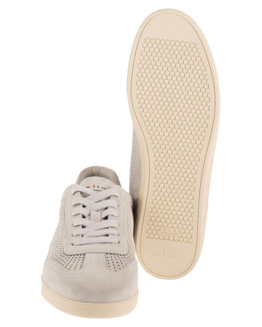 Kiton Multicolor Perforated Calfskin Sneakers for men