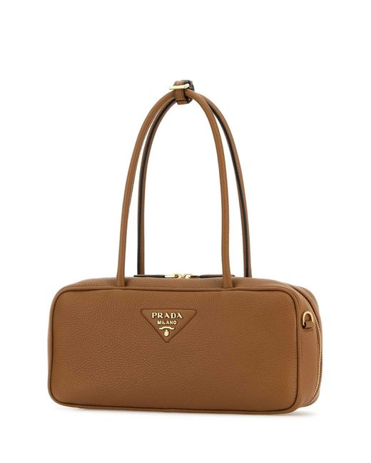 Prada Brown Caramel Leather Shoulder Bag