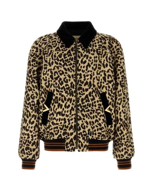 Valentino Garavani Black Printed Wool Bomber Jacket