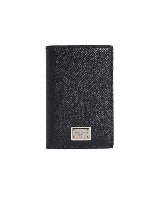 Dolce & Gabbana Black "Fold" schwarzer Dauphine-Lear-Kartenhalter