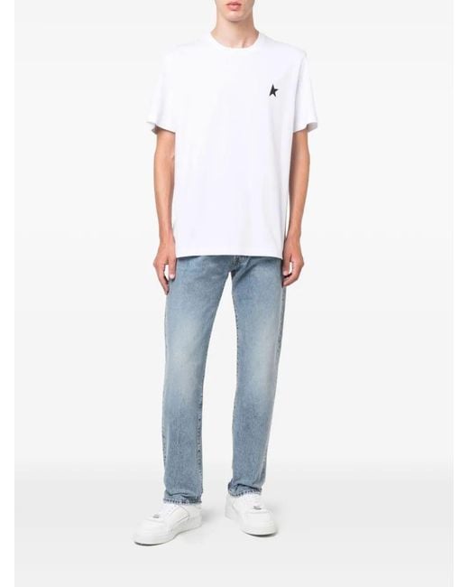 Golden Goose Deluxe Brand White Star W's Regular T-Shirt Small Star/ Blackboard