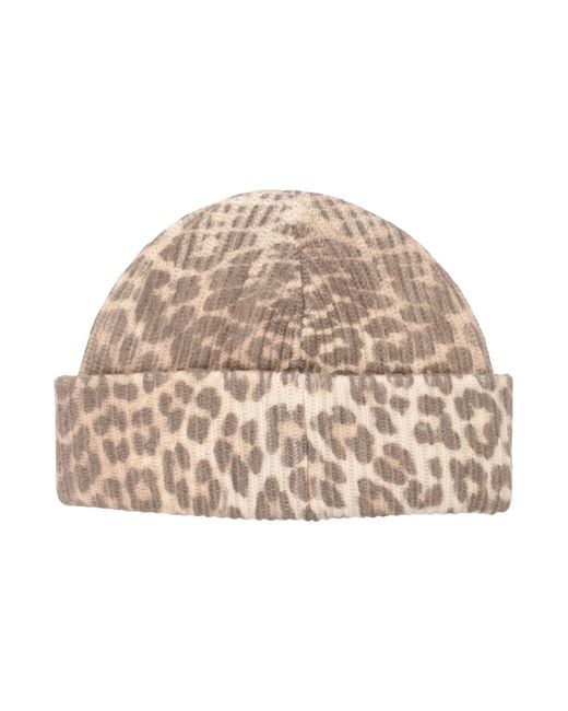 Ganni Natural Leopard Beanie