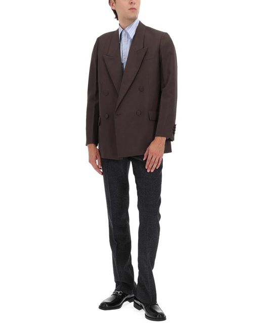 Gucci Brown Double-Breasted Jacket for men