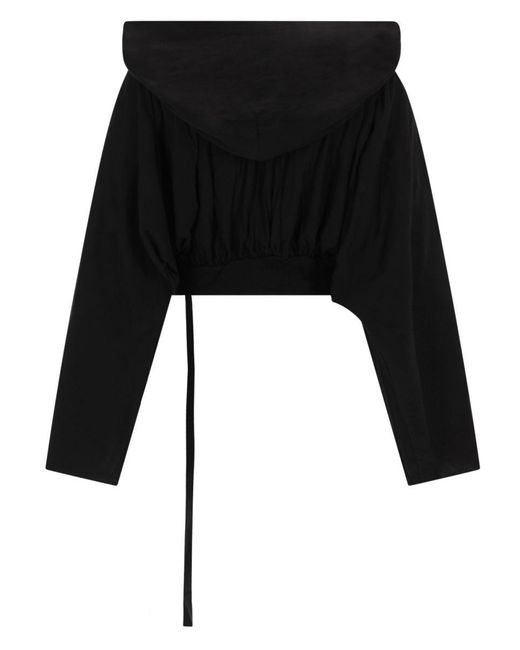 Rick Owens Black Cropped Small Level T-Shirt