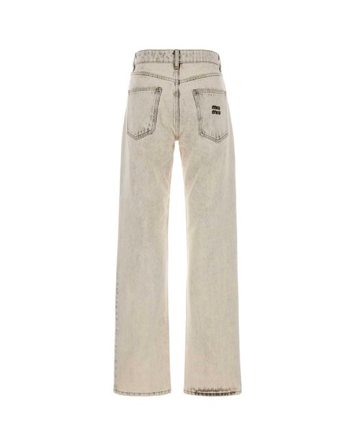 Miu Miu White Ivory Denim Jeans