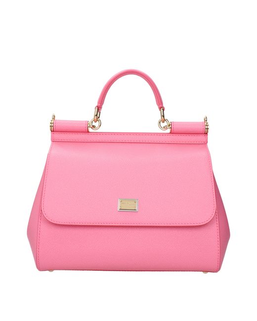 Sacs à main Sicile grandes femmes en cuir rose / cyclamen Dolce & Gabbana en coloris Pink