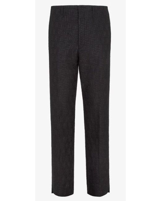 Fendi Ff Linnen Zwarte Broek in het Black voor heren
