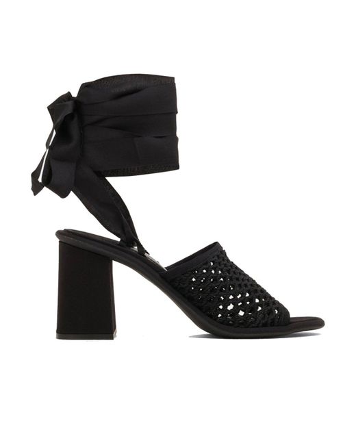 Miu Miu Black Knöchelbinden Stretch Sandalen