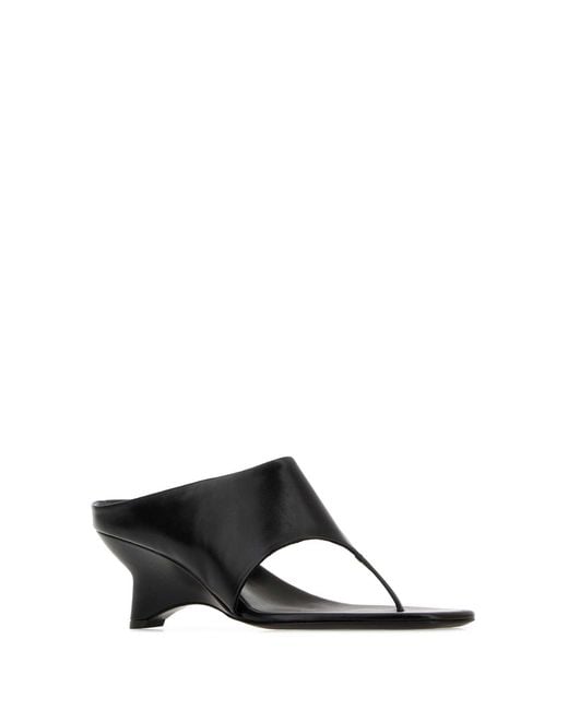 Khaite Black Slip On Mules