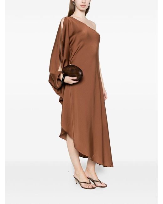 Silk95five Brown Ritz Silk Asymmetric Dress