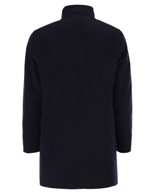 Moorer Blue Bond Single Breasted Cashmere Coat for men