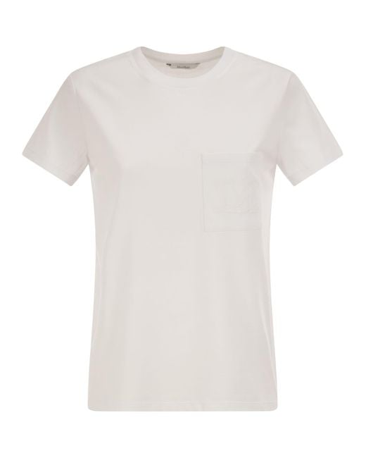 Max Mara White Papaia Cotton Jersey T Shirt