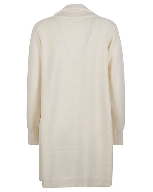 C.t. Plage White V Neck Wool Cardigan
