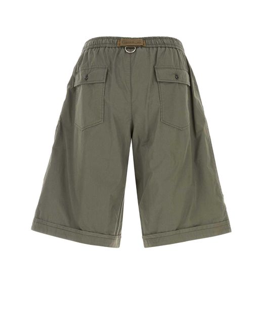 Dolce & Gabbana Olive Green Poplin Bermuda Shorts for men