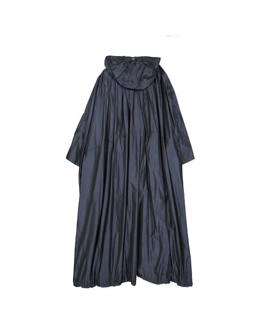 Herno Blue Oversized Hooded Coat
