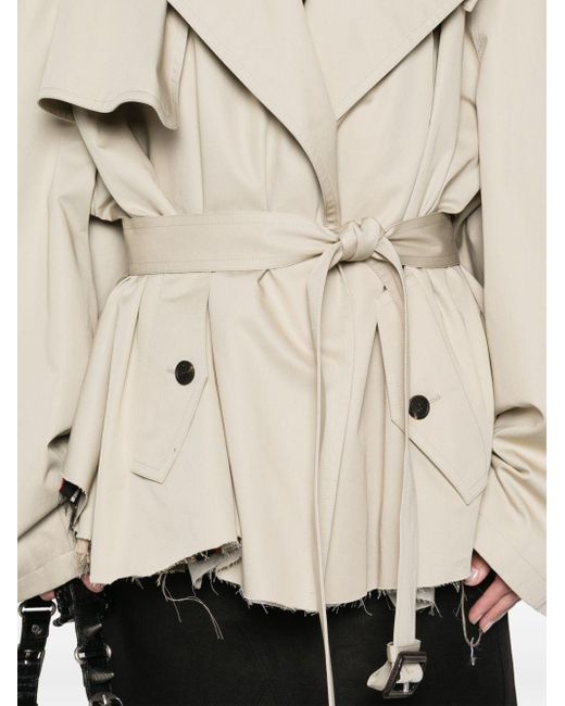 Balenciaga Natural Cotton Cropped Trench Coat
