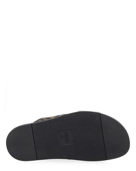 Fendi Black Slide Con Logo for men