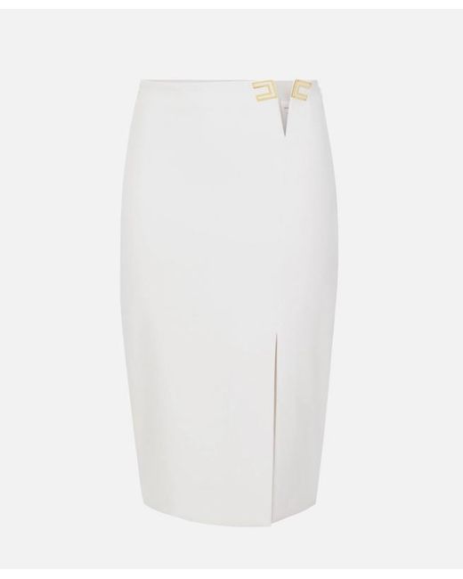 Elisabetta Franchi White Logo Detail Skirt
