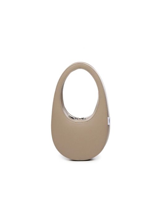 Coperni Metallic Mini Swipe Beige Ledertasche