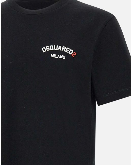 Camisa de algodón de ajuste regular en negro DSquared² de hombre de color Black