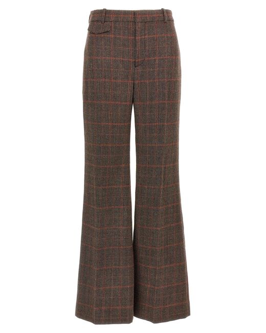 Chloé Chloé Check Wollen Broek in het Brown