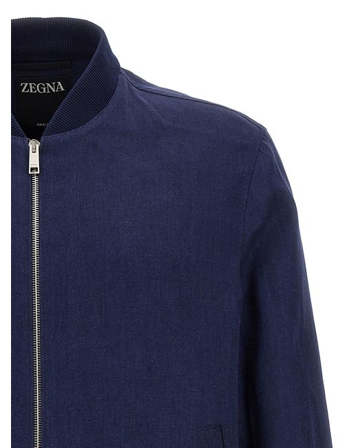 Zegna Blue Bomber Oasi Lino for men