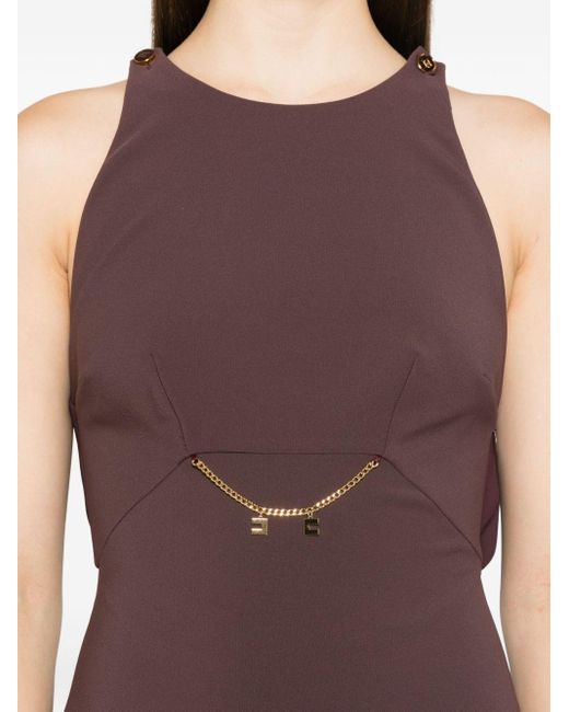 Elisabetta Franchi Purple Kleid Mit Zierkette