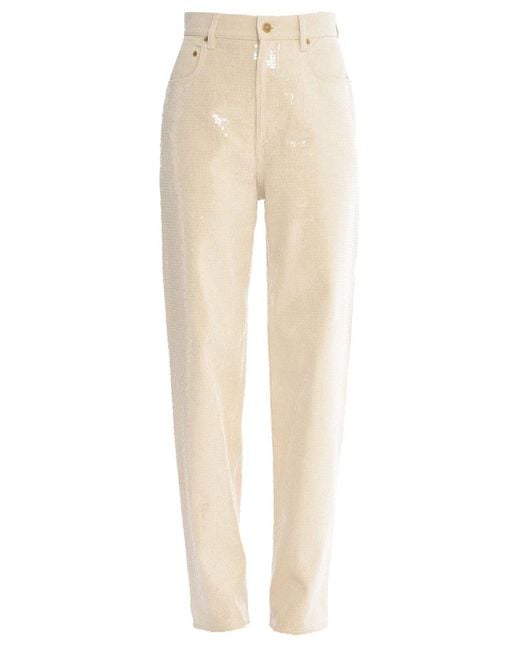 Golden Goose Deluxe Brand Natural Transparent All-over Sequins Jeans