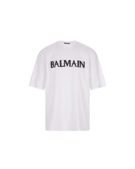 Balmain White Paris T-shirt for men