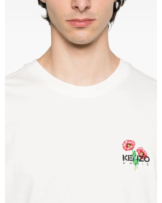 KENZO White Gots Archive Bouquet Embroidered Classic Tsh