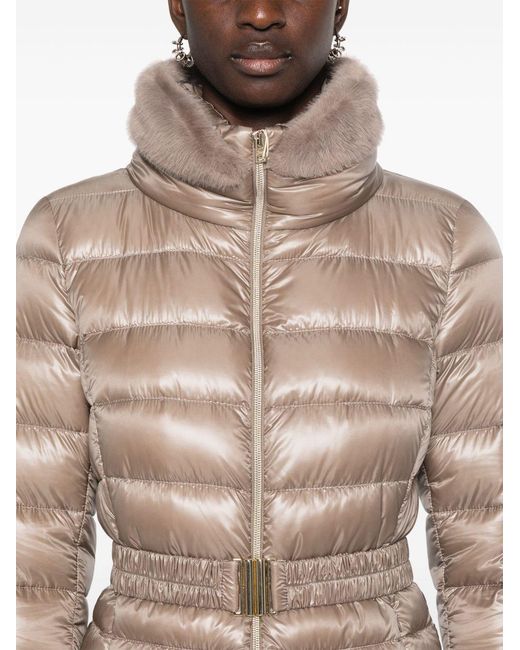 Herno Natural 'Claudia' Down Jacket With Belt