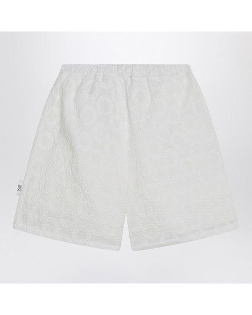 Douuod White Cotton Shorts