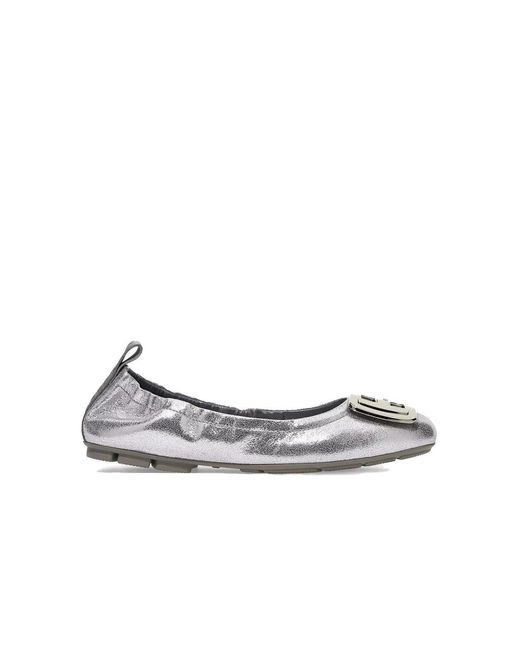 Hogan White Ballerinas Silber