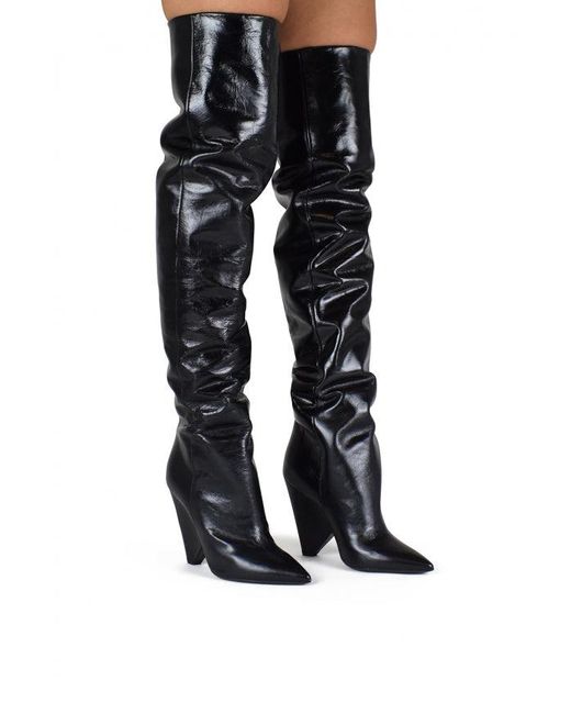 Saint Laurent Black Niki 105 Over-The-Knee Boots