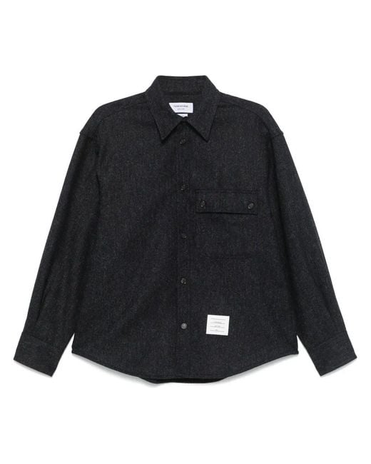 Thom Browne Blue Oversized Pc Shirt W/ Double Needle for men