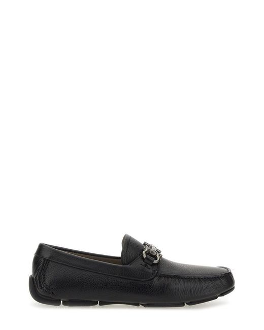 Ferragamo Black Moccasin Gancini