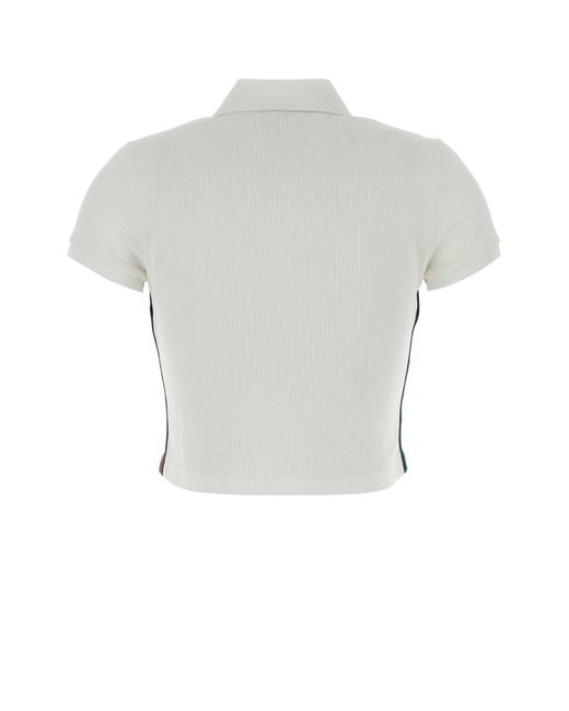Gucci Gray Textured Shirt Collar Polo