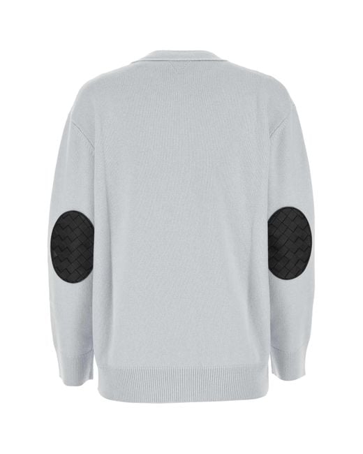 Bottega Veneta Gray Powder Stretch Cashmere Blend Cardigan