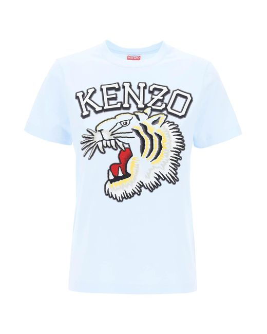 KENZO Tiger Varsity Crew Neck T -shirt in het White