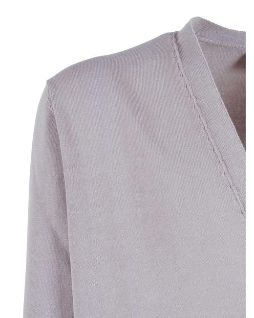 Sette Fili Cashmere Gray Cardigan M/Lunga Fondo Tubolare Con Spacchi