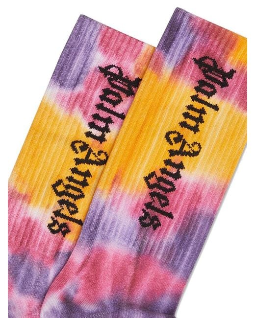Palm Angels Pink Logo Socks