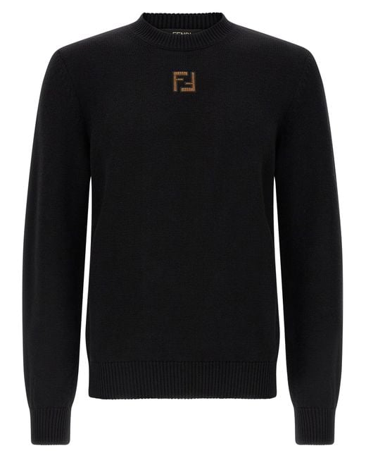 Fendi Ff Fluwelen Microtrui in het Black voor heren