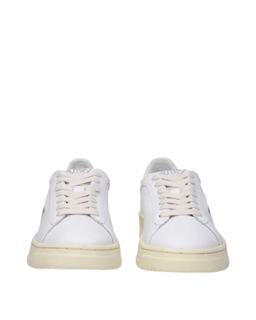 Autry White Sneakers Dallas Donna Pelle Bianco/Bianco