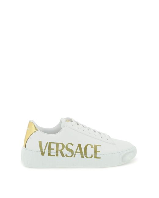 Versace 'greca' Sneakers Mit Logo in het White voor heren