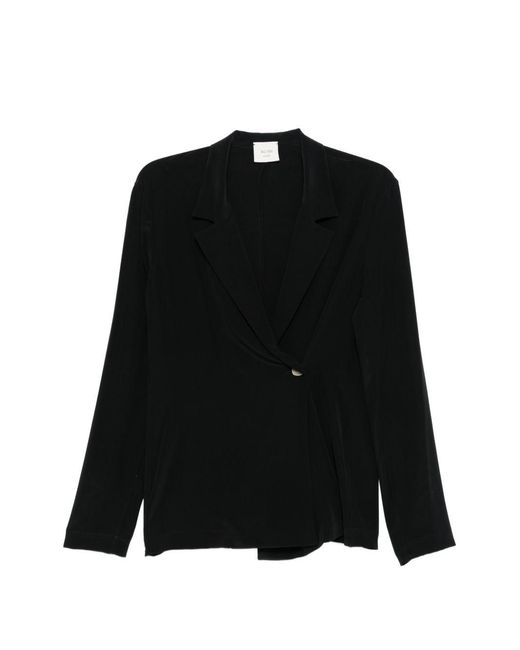 Alysi Black Silk Blazer Jacket