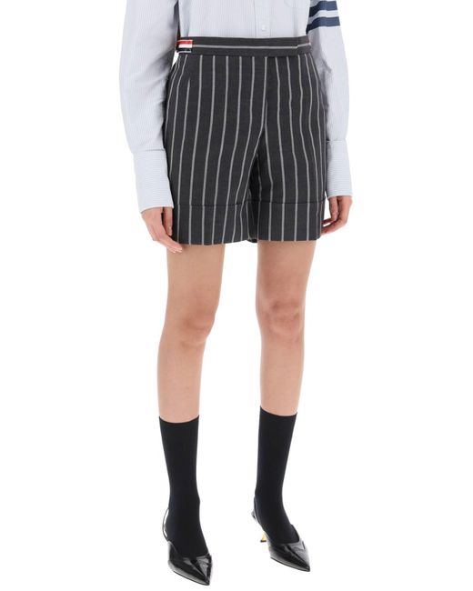 Shorts de couture à rayures Thom Browne en coloris Gray