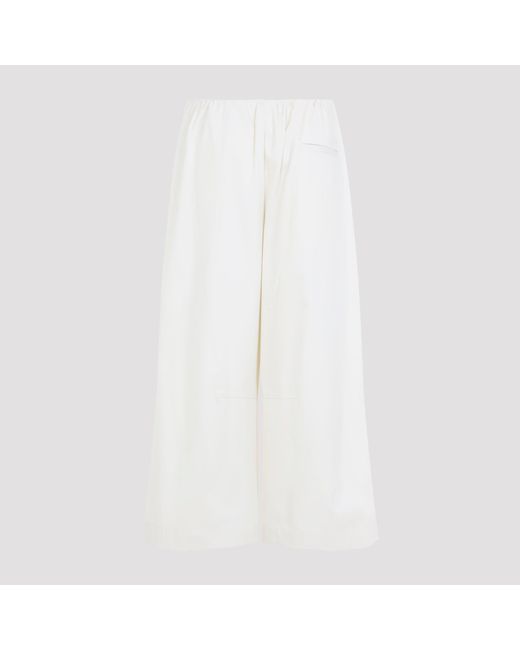 Loewe White Cropped Belted Trousers