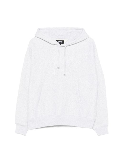 Stussy White Drawstring Hood Kangaroo Pocket for men