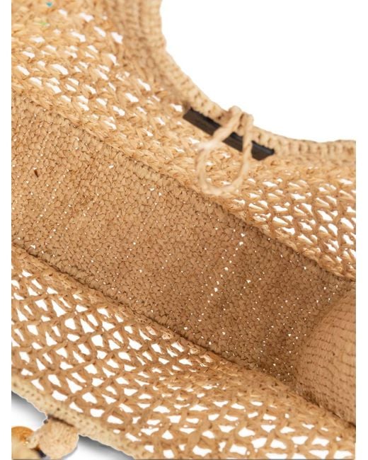 Jacquemus Metallic Le Petit Carre Spiaggia Rafia Handbag
