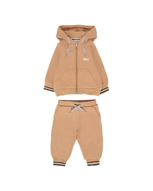 Boss Natural Mini Sweatshirt And Pants Set